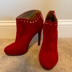 Gorgeous Red Ankle Booties